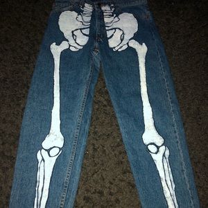 Custom skeleton pants💀baggy fit,BY REQUEST ONLY‼️